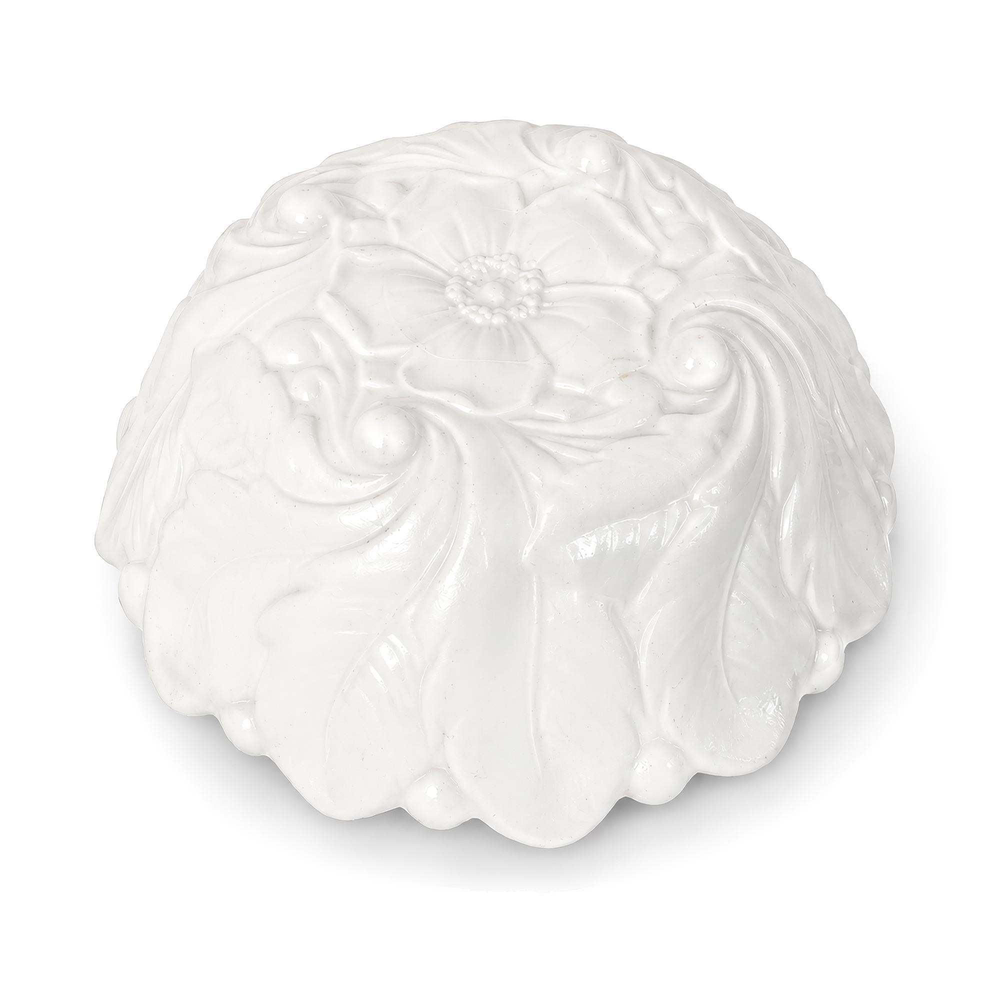 Vintage Indiana Glass Wild Rose Milk Glass Seven-Piece Bowl Set, 1960s — image 5