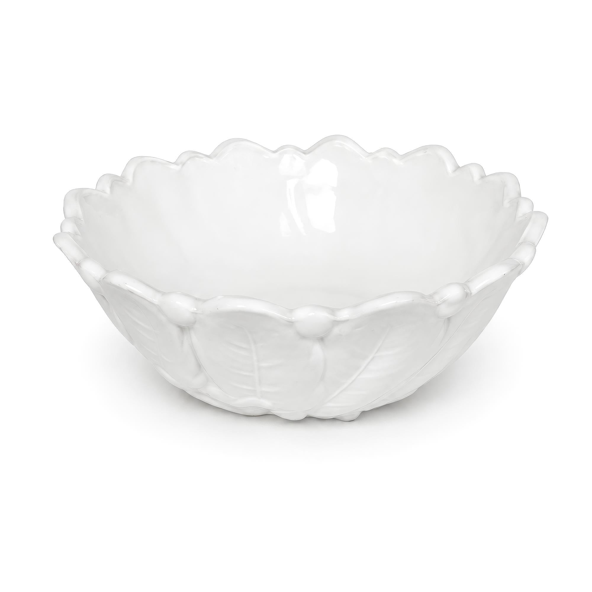 Vintage Indiana Glass Wild Rose Milk Glass Seven-Piece Bowl Set, 1960s — image 6