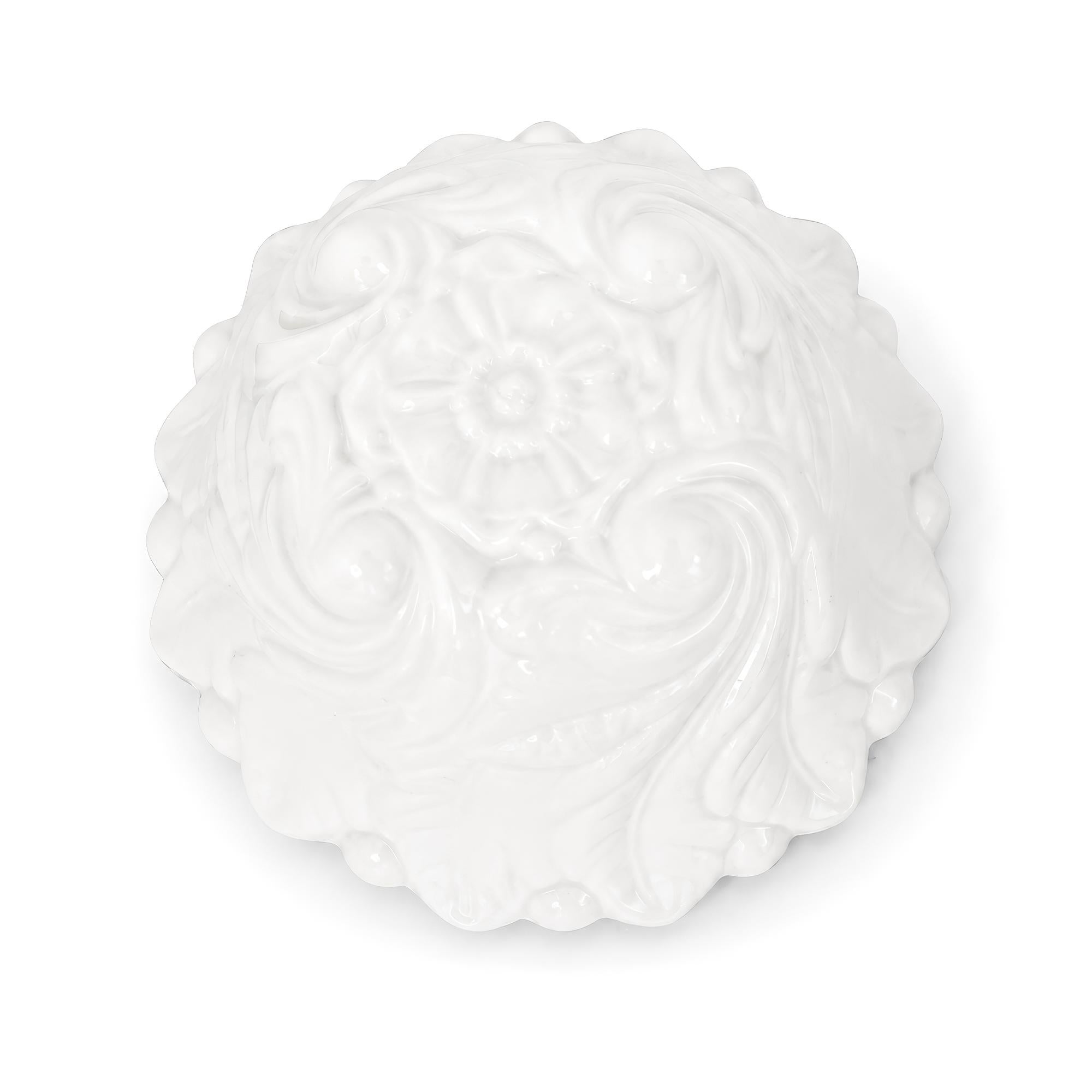 Vintage Indiana Glass Wild Rose Milk Glass Seven-Piece Bowl Set, 1960s — image 7