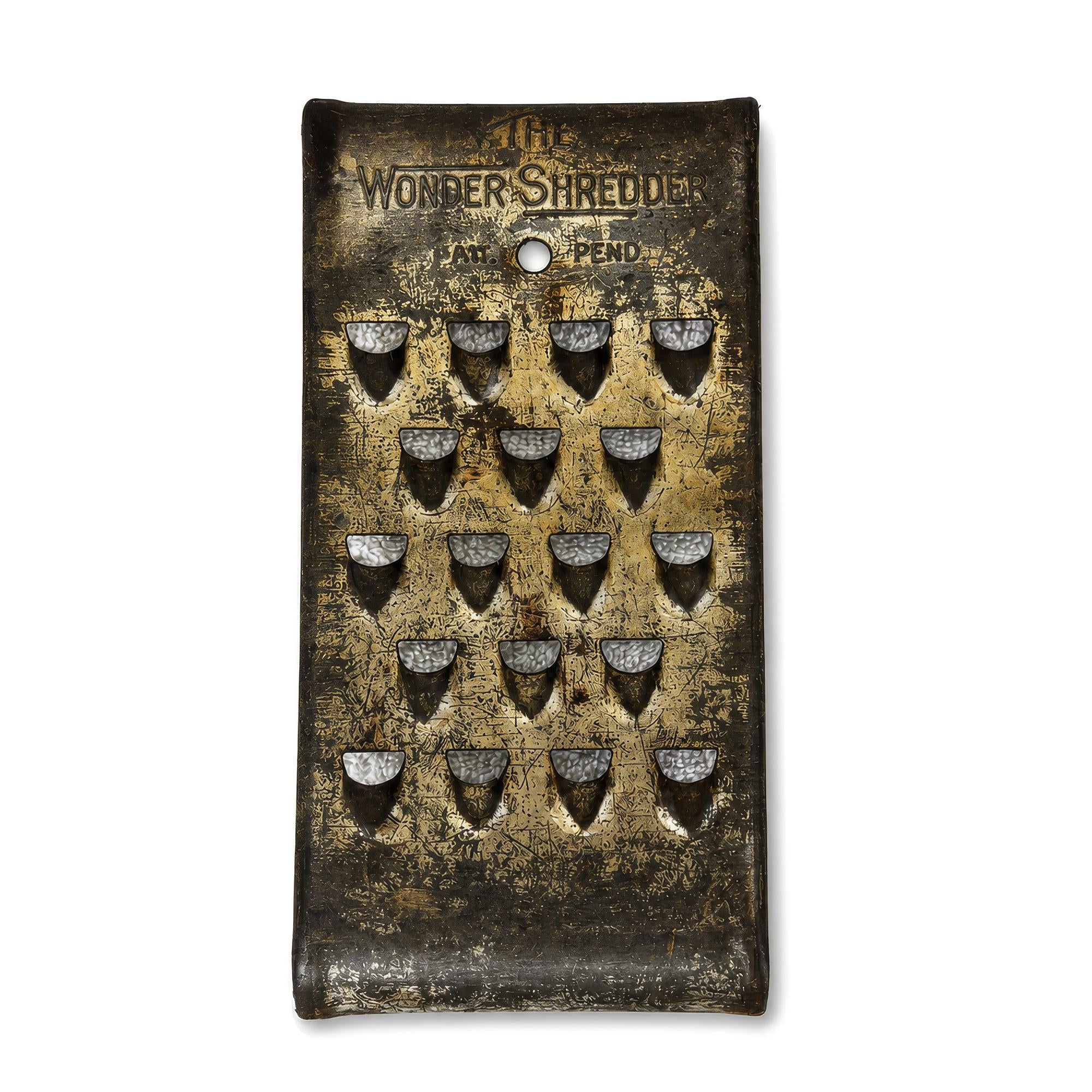 Wall Installation of Eleven Antique and Vintage Metal Kitchen Graters — image 6
