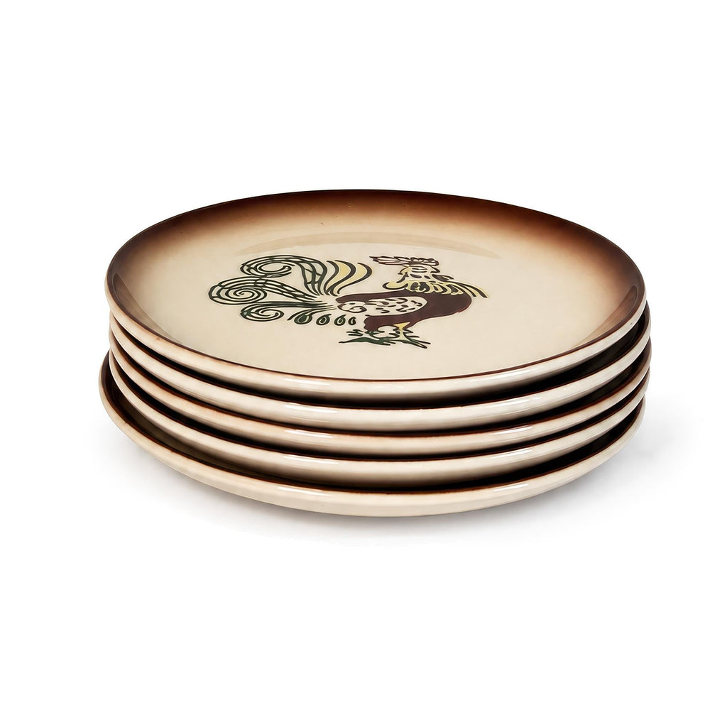 Set of Five Vintage Brock Chanticleer Rooster Plates — image 2