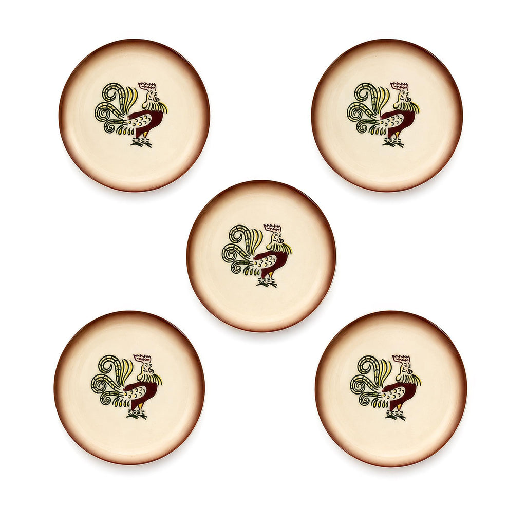 Set of Five Vintage Brock Chanticleer Rooster Plates — image 4