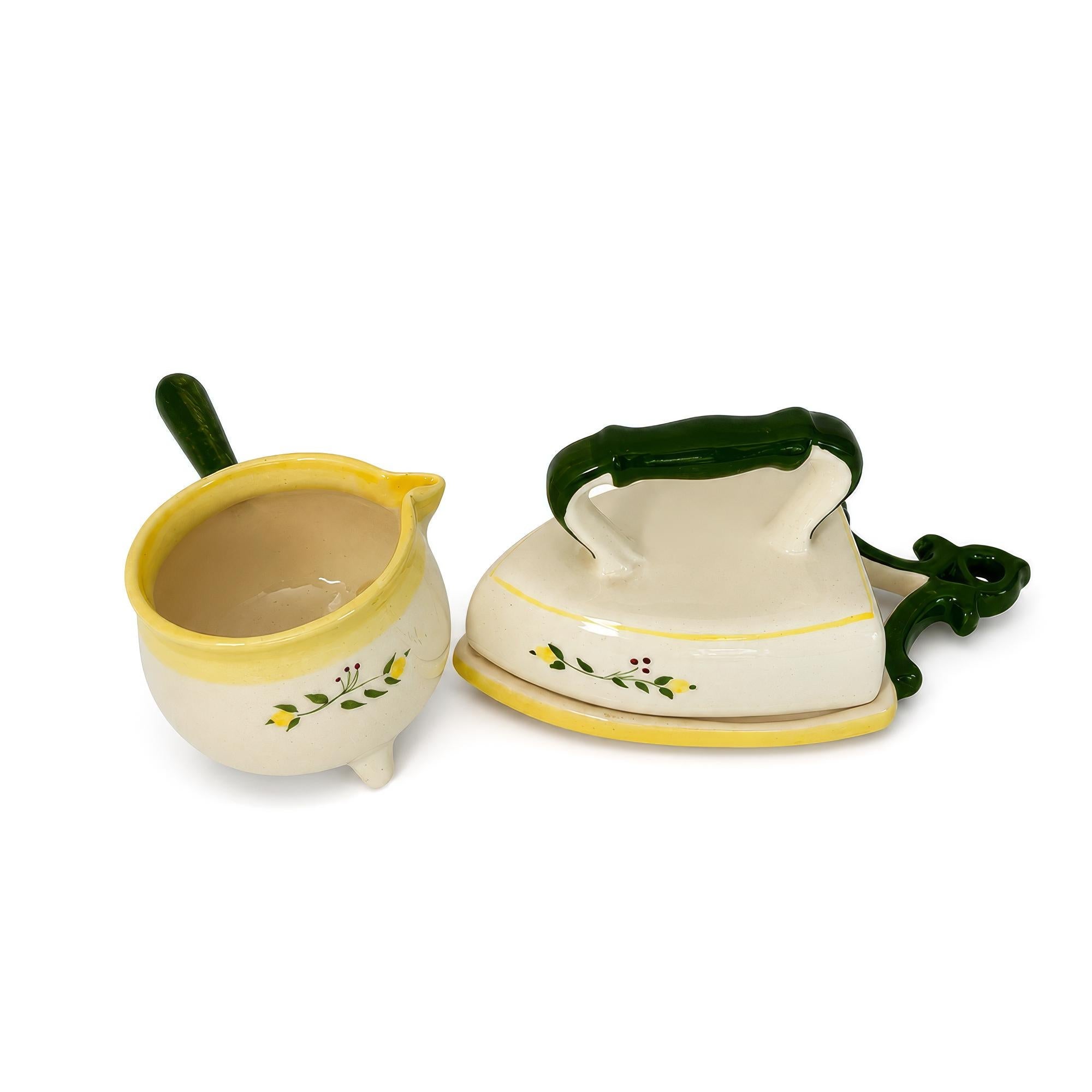 Vintage Brock of California Farmhouse Ceramic Butter Dish and Creamer Set — image 2