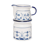 Set of Two Vintage German Blue and White Ceramic Butter Warmers — image 3