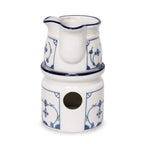 Set of Two Vintage German Blue and White Ceramic Butter Warmers — image 4