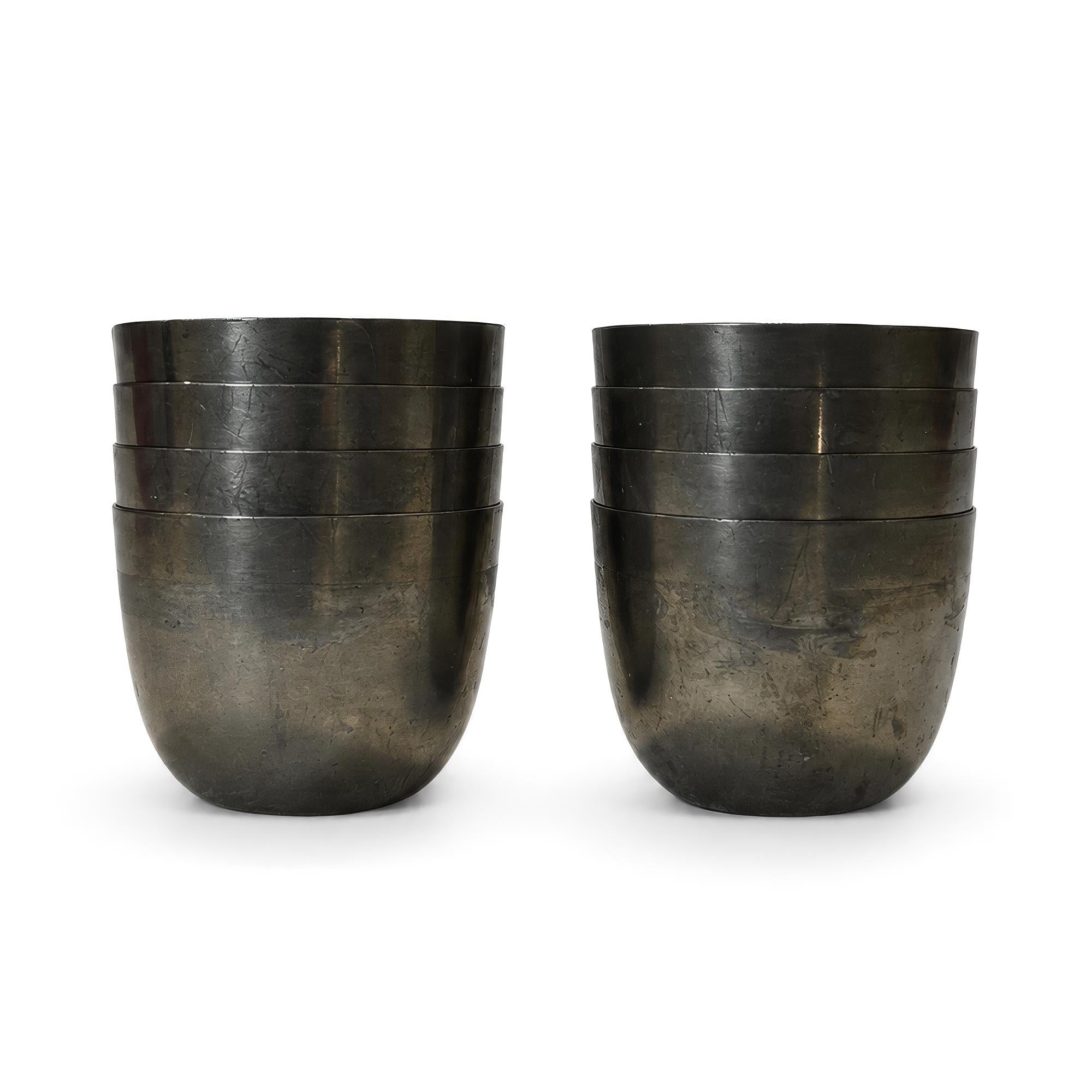 Vintage Set of Eight Pewter Jefferson Cups — image 8