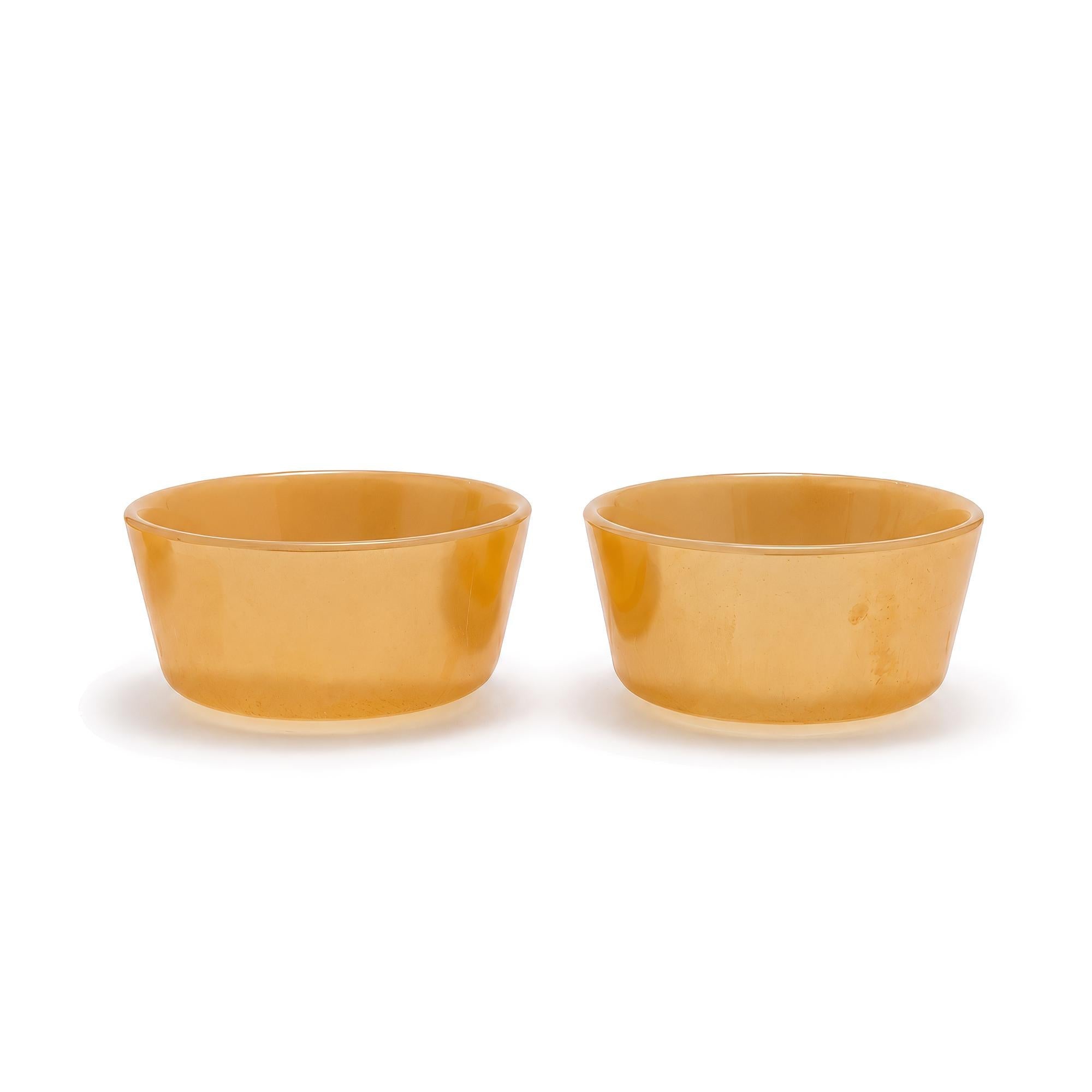 Mid-Century Fire King Peach Lustre Custard Cups Set of Six — image 6