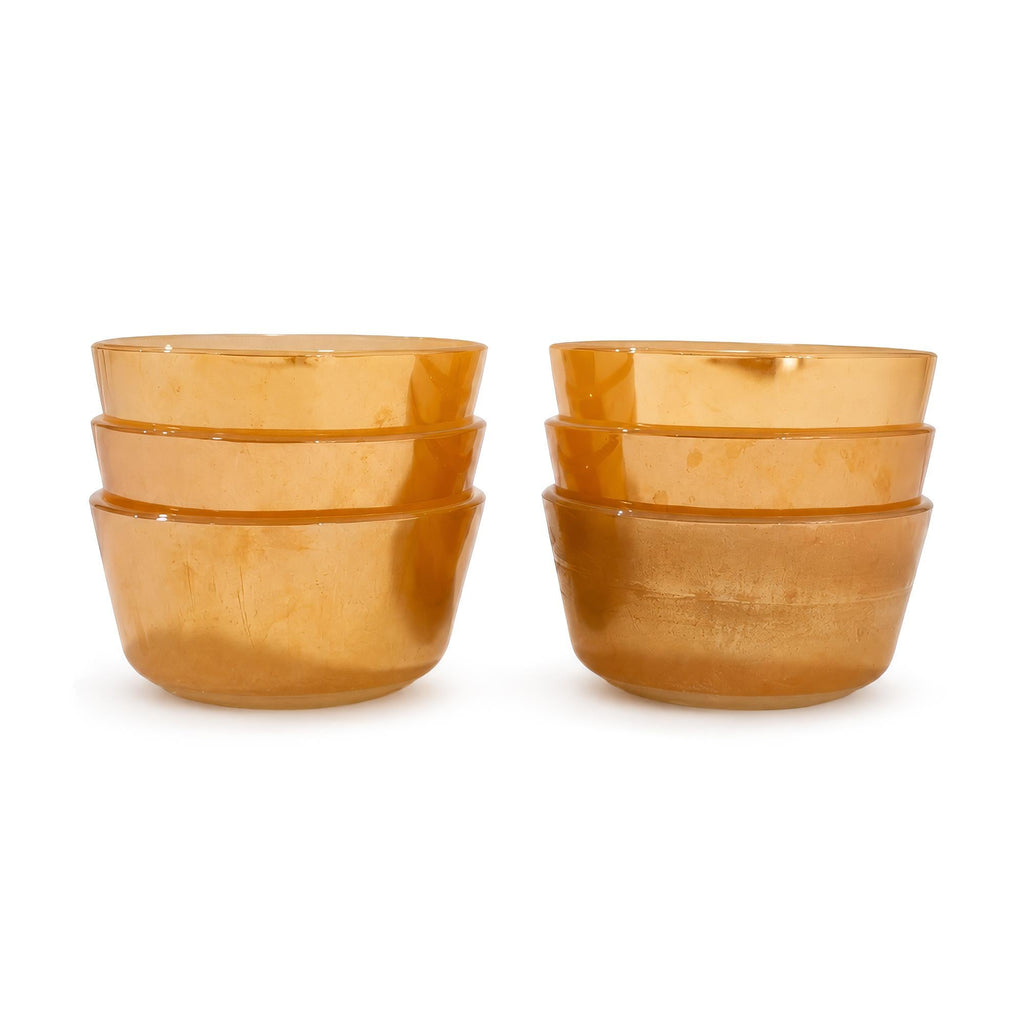 Mid-Century Fire King Peach Lustre Custard Cups Set of Six — image 10