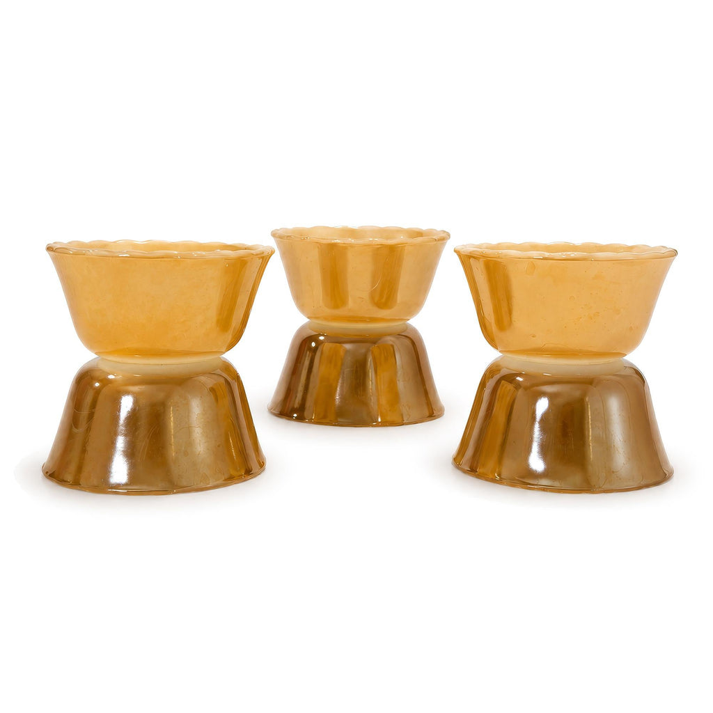 Fire King Peach Lustre Scalloped Custard Cups, Set of Six, Mid-Century Modern — image 7