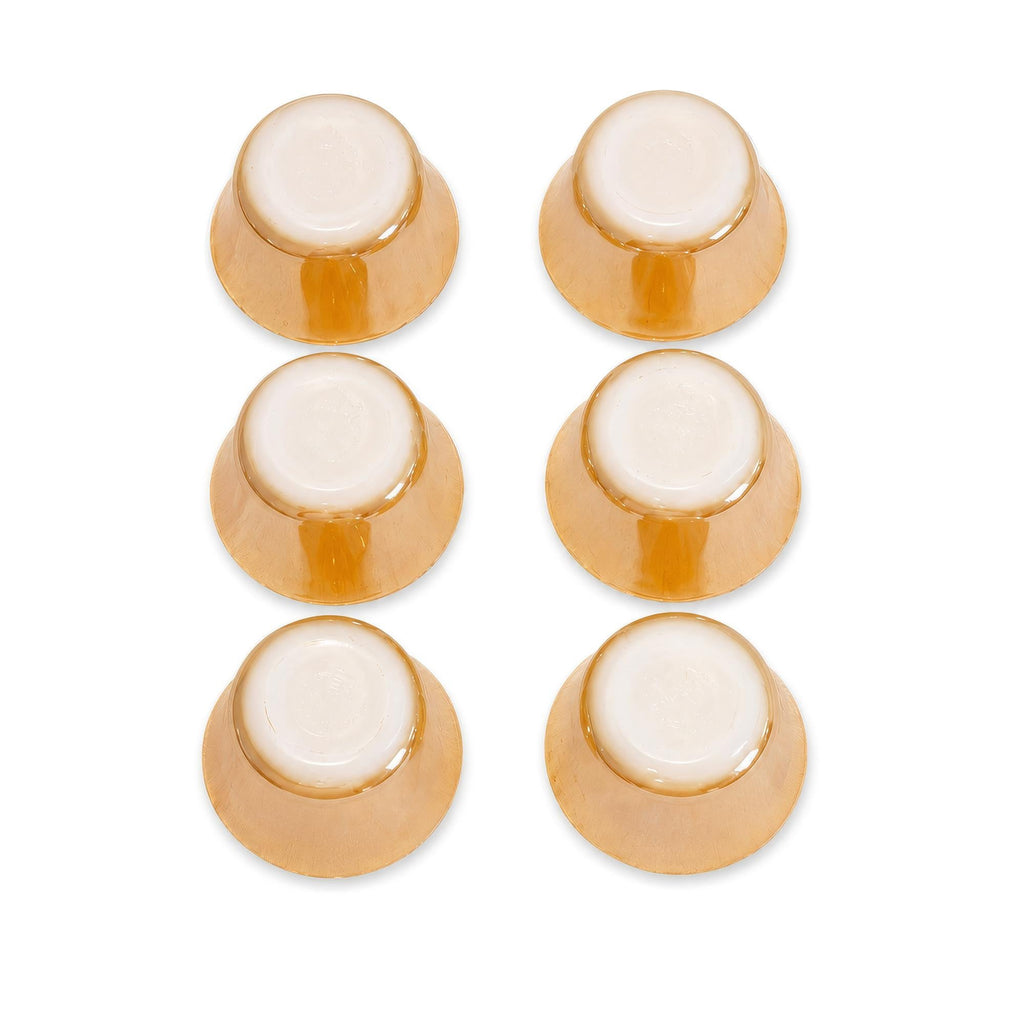 Fire King Peach Lustre Scalloped Custard Cups, Set of Six, Mid-Century Modern — image 8