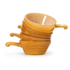 Set of Six Fire King Peach Lustre Handled Soup Bowls, Mid-Century — image 4