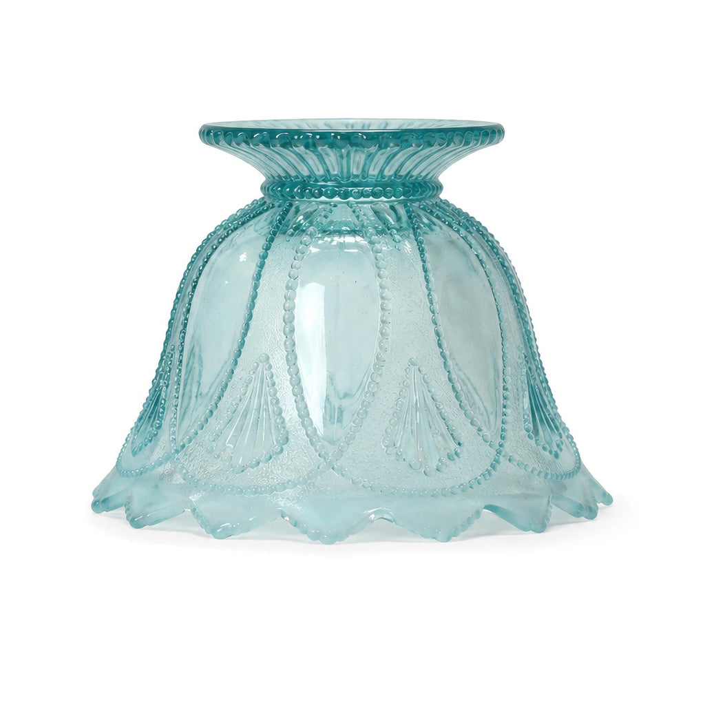 Antique American Blue Opalescent Glass Footed Bowl, Early 20th Century — image 3