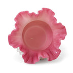 Vintage Fenton-Attributed Wild Rose Overlay Hobnail Milk Glass Rose Bowl — image 4