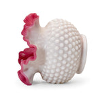 Vintage Fenton-Attributed Wild Rose Overlay Hobnail Milk Glass Rose Bowl — image 5