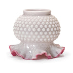 Vintage Fenton-Attributed Wild Rose Overlay Hobnail Milk Glass Rose Bowl — image 6