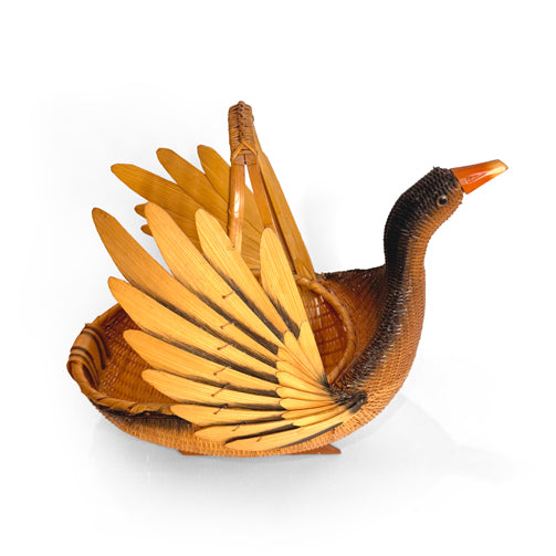 Pair Of Vintage Duck-Shaped Baskets