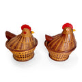 Pair Of Vintage Wicker Hen Baskets