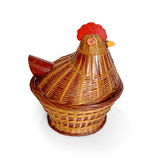 Pair Of Vintage Wicker Hen Baskets
