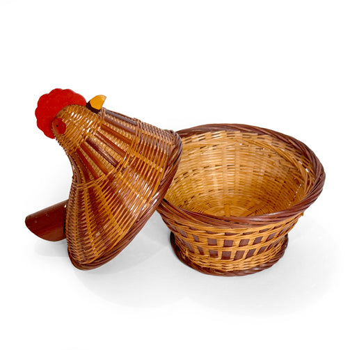 Pair Of Vintage Wicker Hen Baskets