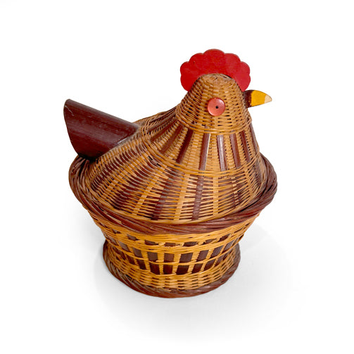 Pair Of Vintage Wicker Hen Baskets