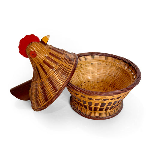 Pair Of Vintage Wicker Hen Baskets