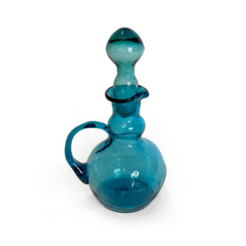 Turquoise Glass Liqueur Set with Glasse