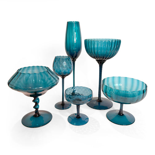 Empoli Turquoise Glass Set