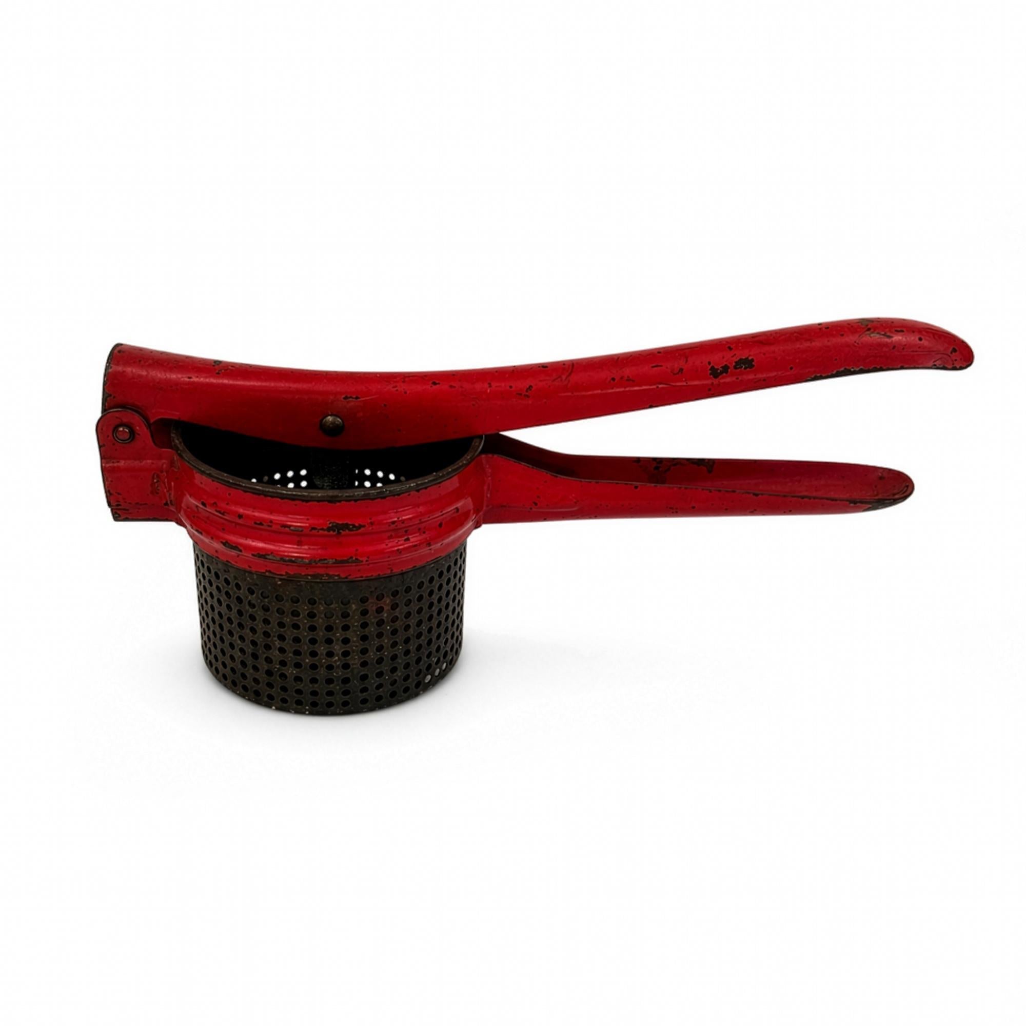 Mid-Century Wall Installation of 19 Vintage Kitchen Utensils, Red Handles — image 5