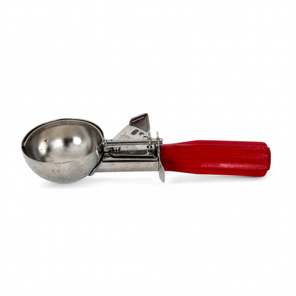 Mid-Century Wall Installation of 19 Vintage Kitchen Utensils, Red Handles — image 9