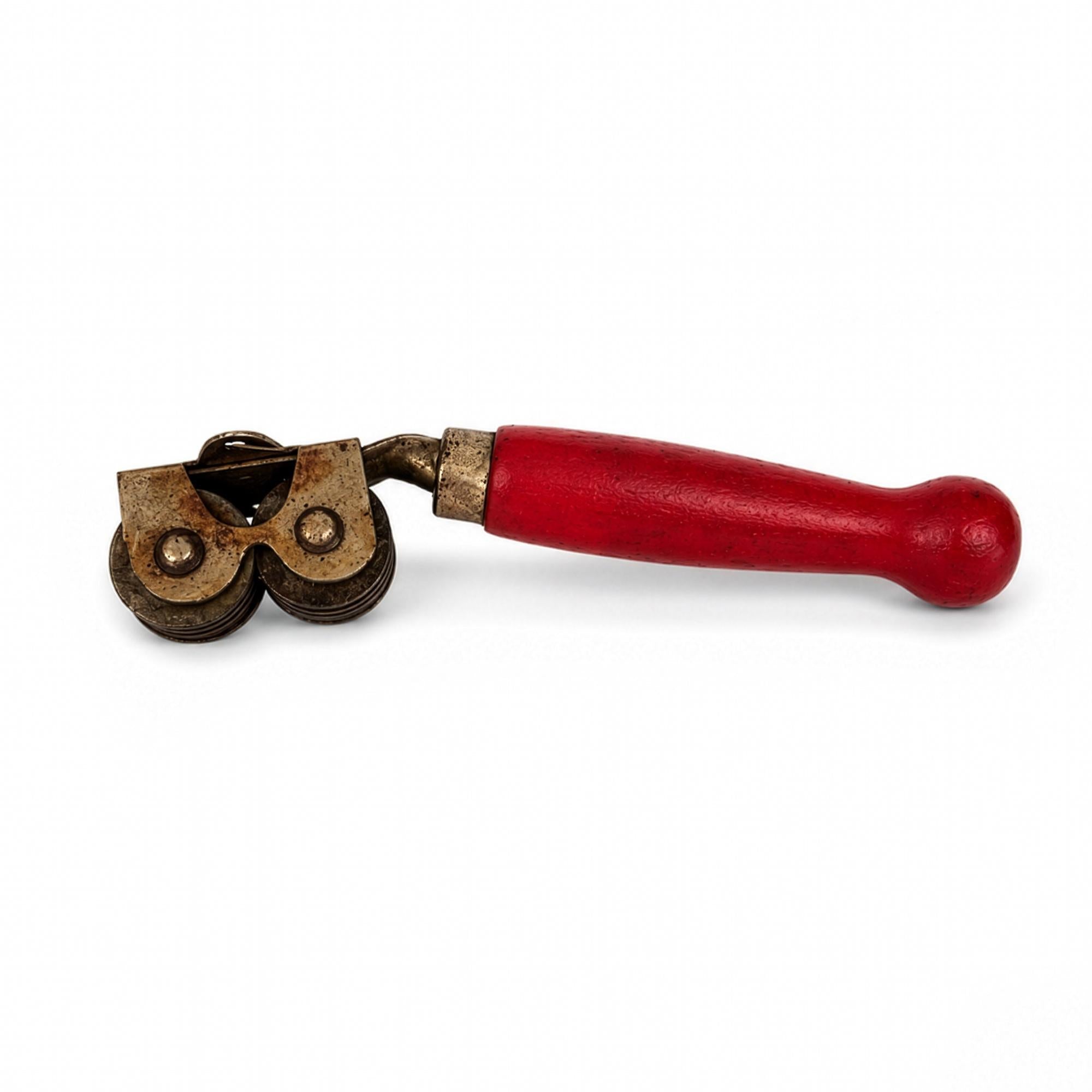 Mid-Century Wall Installation of 19 Vintage Kitchen Utensils, Red Handles — image 10