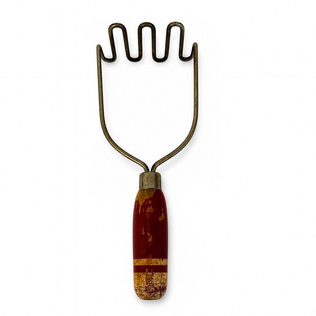 Mid-Century Wall Installation of 19 Vintage Kitchen Utensils, Red Handles — image 16