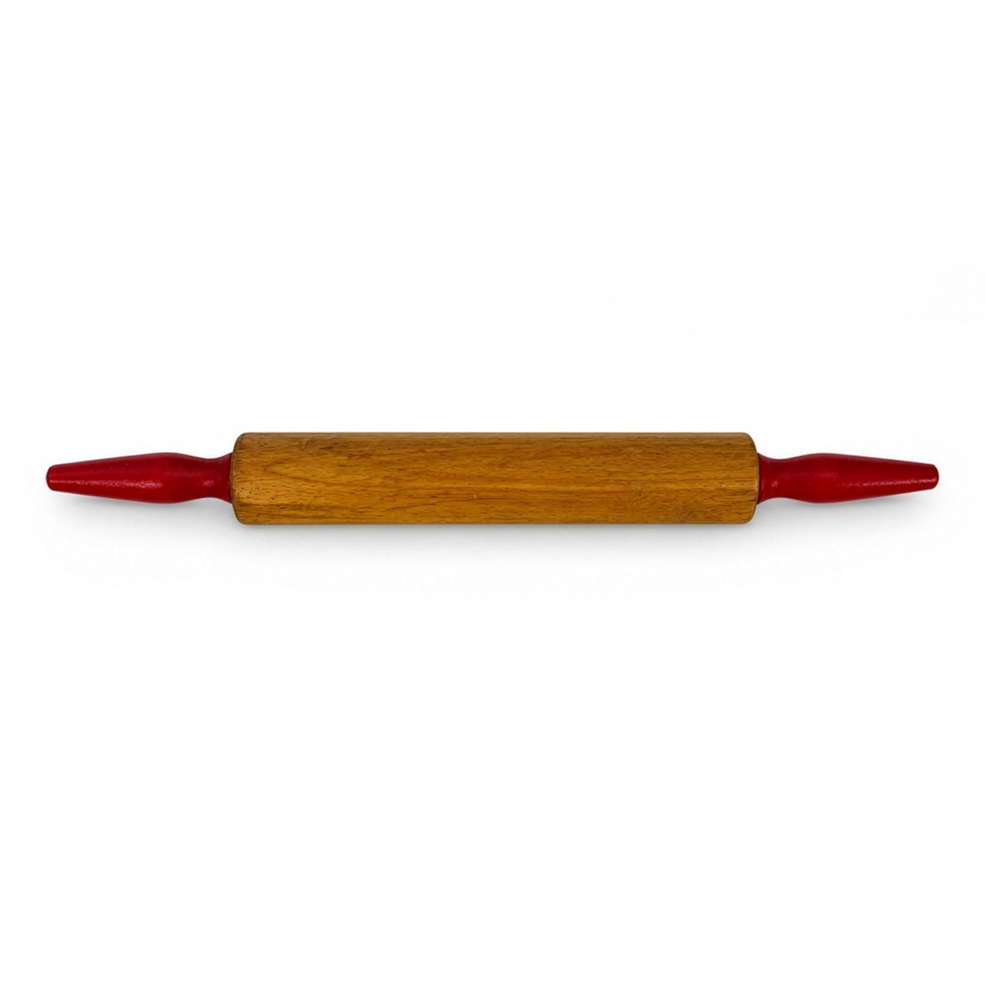 Mid-Century Wall Installation of 19 Vintage Kitchen Utensils, Red Handles — image 17