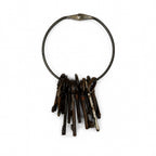 Set of 13 Antique Iron Skeleton Keys on Keeper's Ring, circa 1900