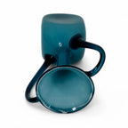Mid-Century Italian Turquoise Opaline Glass Vase, 1950s Double-Handled