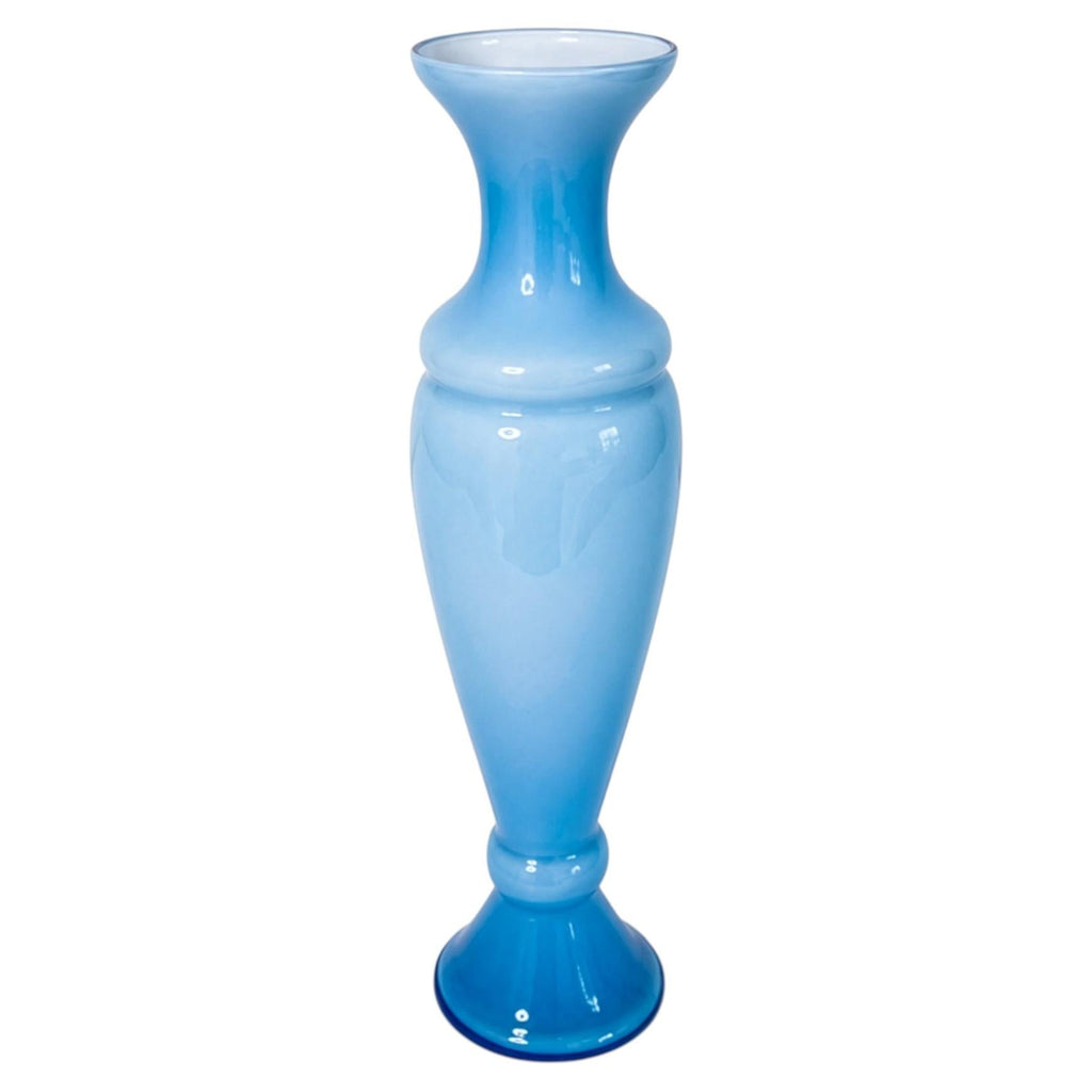 Early 20th-Century European Blue Opaline Glass Vase, Circa 1930