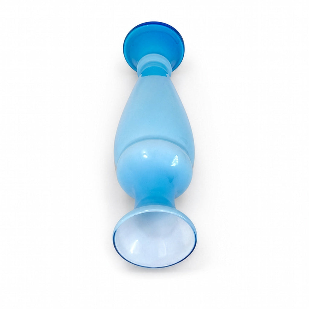 Early 20th-Century European Blue Opaline Glass Vase, Circa 1930