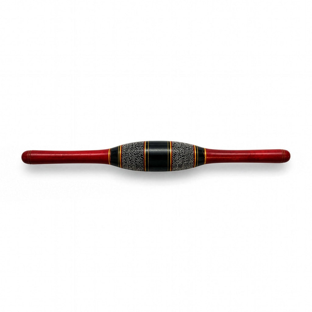 Wall Installation of Fifteen Vintage Indian Lacquered Wooden Rolling Pins — image 10