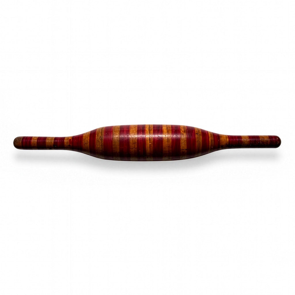 Wall Installation of Fifteen Vintage Indian Lacquered Wooden Rolling Pins — image 12