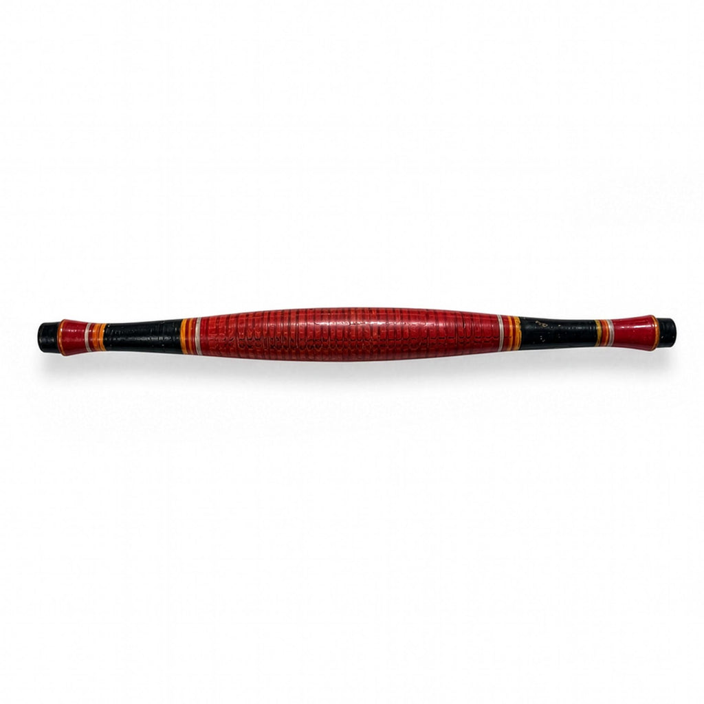 Wall Installation of Fifteen Vintage Indian Lacquered Wooden Rolling Pins — image 14
