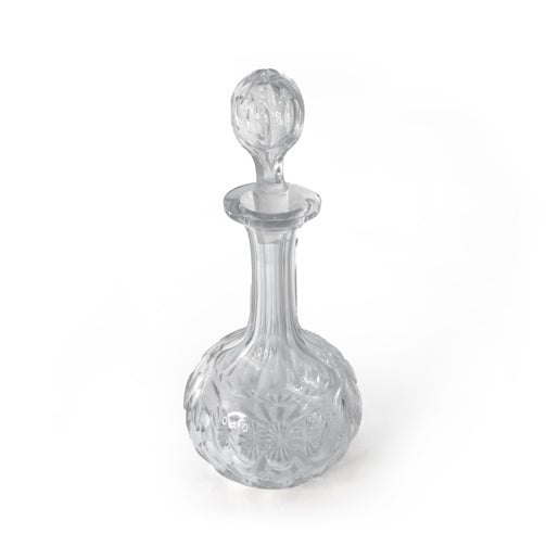 Cut Crystal Decanter with Faceted Stopper