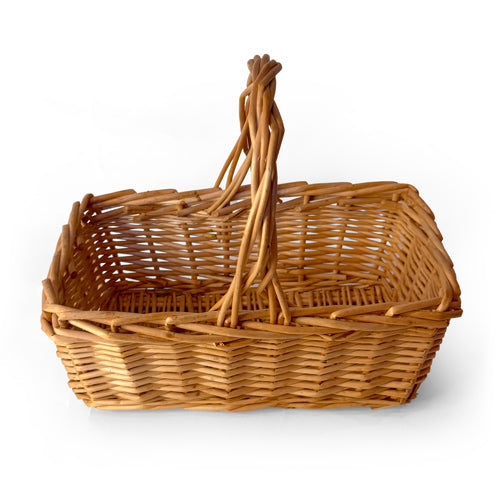 Rectangular Woven Basket with Central Handle