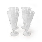 Tall Etched Glass Goblets