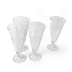 Tall Etched Glass Goblets
