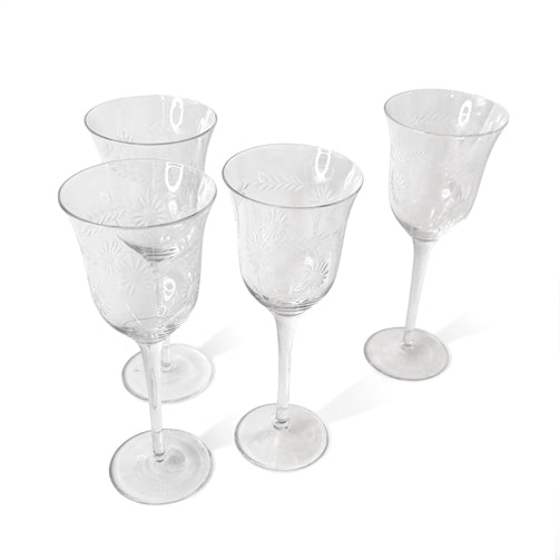 Engraved Glass Goblets