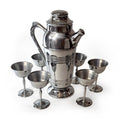 Art Deco Cocktail Shaker with Cocktail Glasses