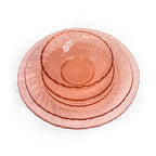 Set of Six Pink Spiral Depression Glass Tableware