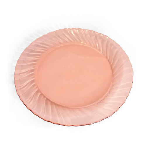 Set of Six Pink Spiral Depression Glass Tableware