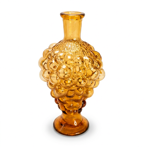 Amber Empoli Glass Bottle with Prunts