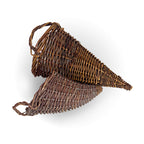 Wicker cone baskets duo