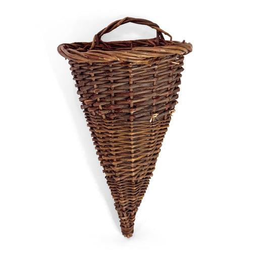 Wicker cone baskets duo